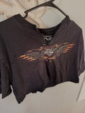 Upcycled Cropped Harley Tee